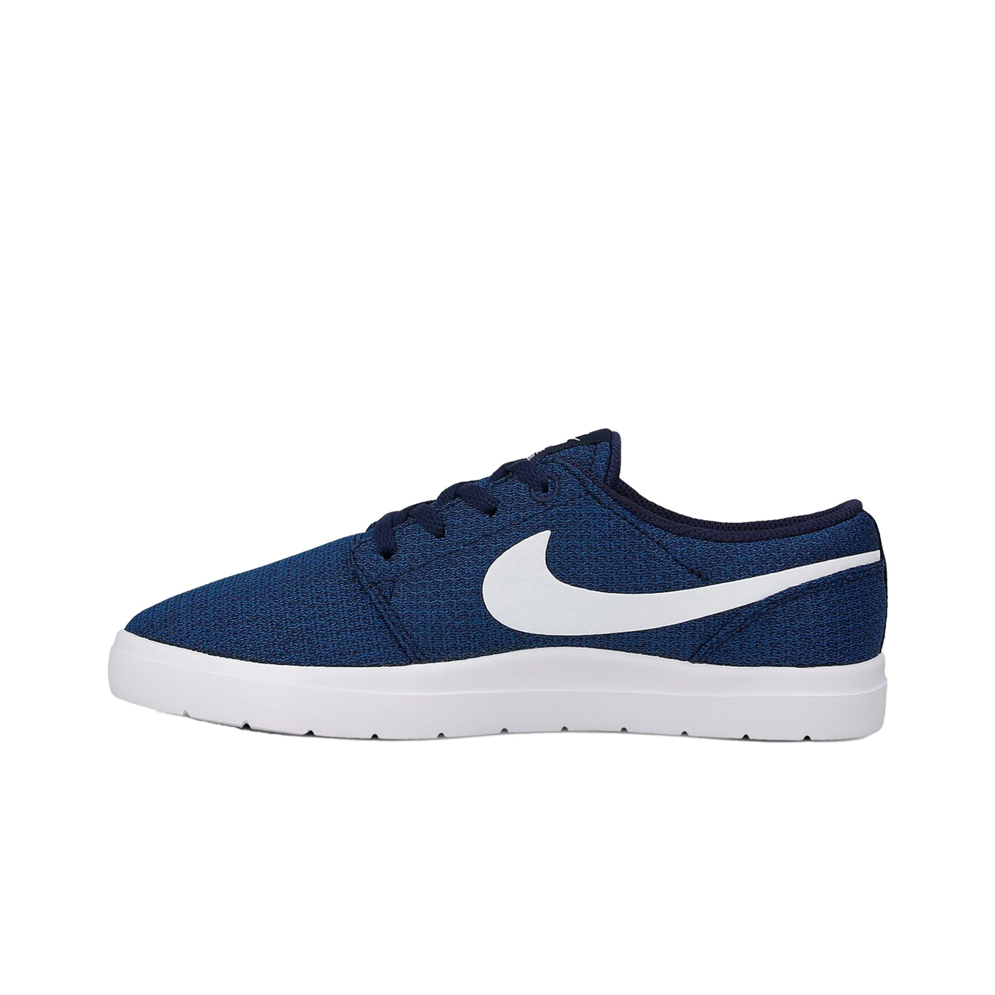 Nike SB Portmore II Ultralight (GS) Lace Up Blue Canvas Kids Trainers 905211 401