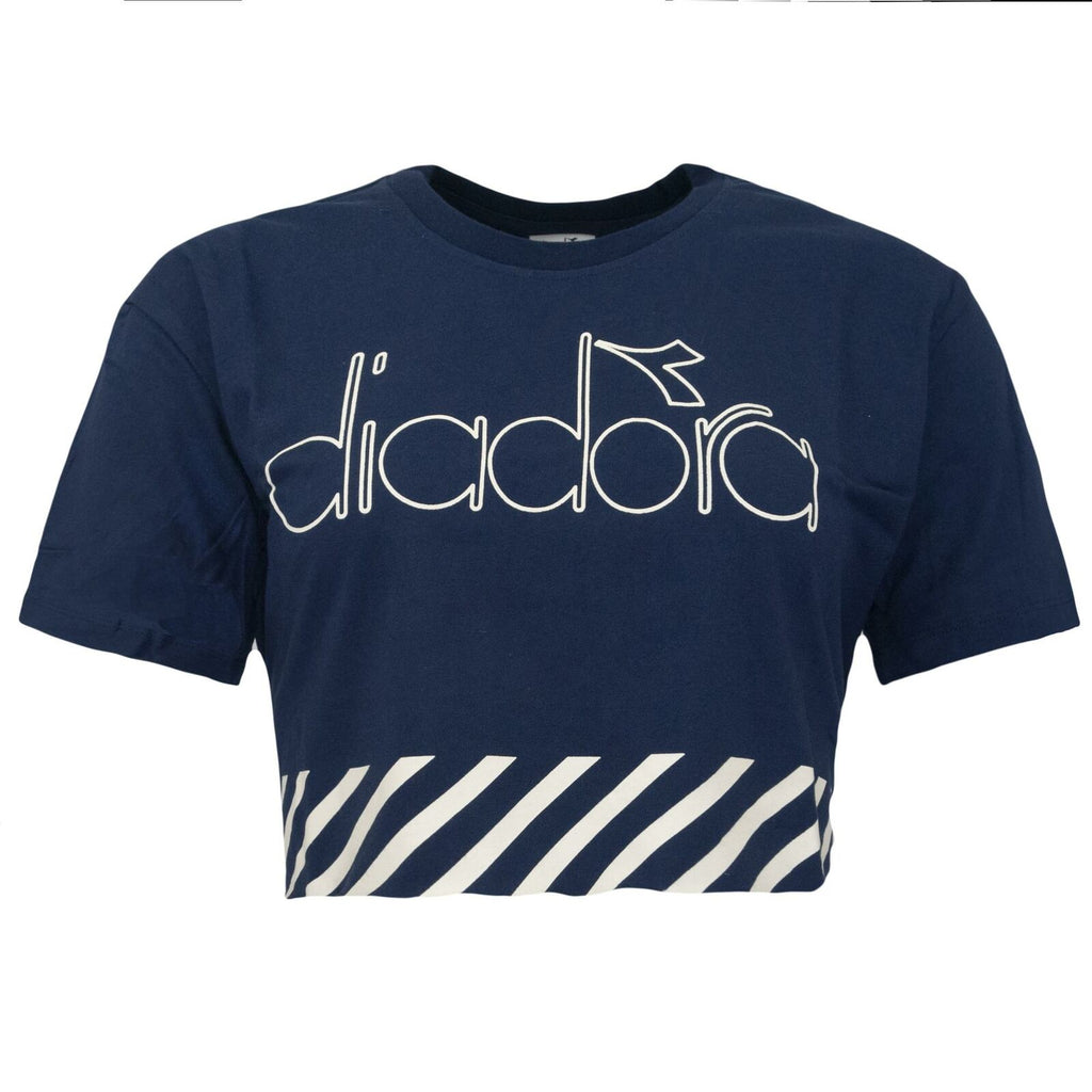 Diadora Crop Womens Navy T-Shirt