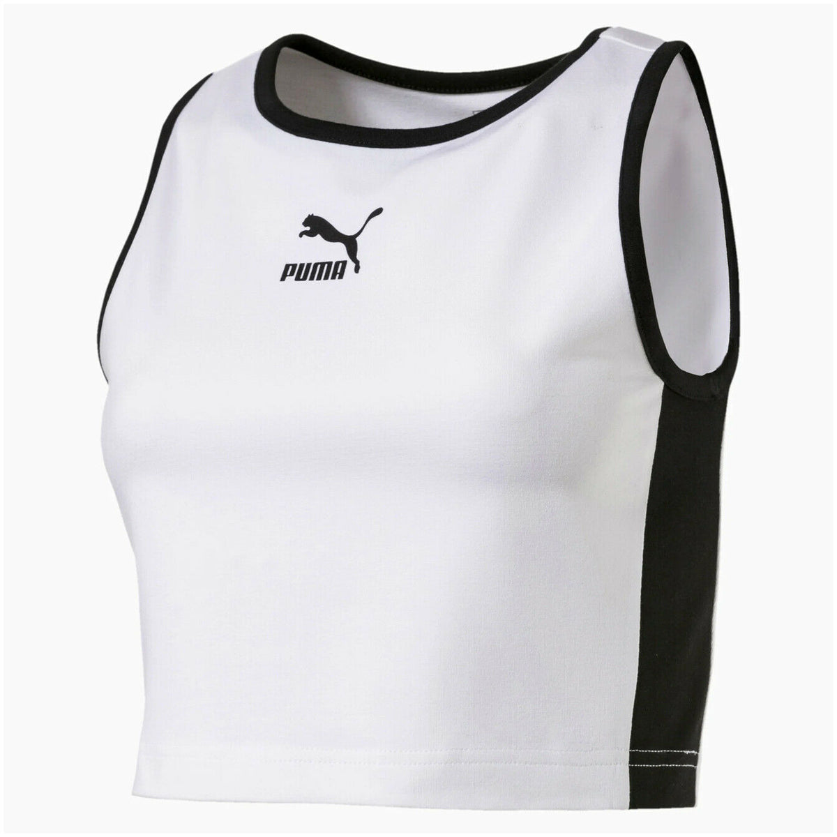 Puma Classic T7 Womens White Crop Top