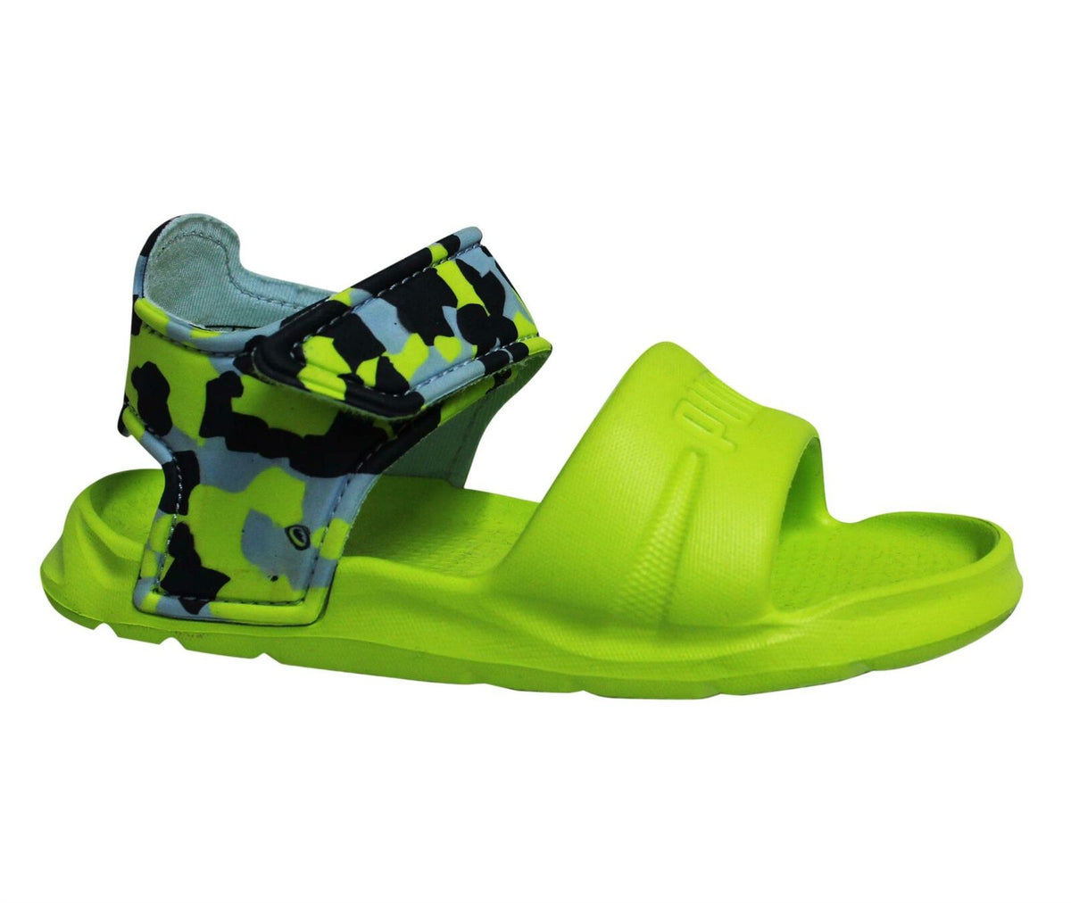 Puma Wild Injex Camo Lime Toddlers Open Toe Sandals