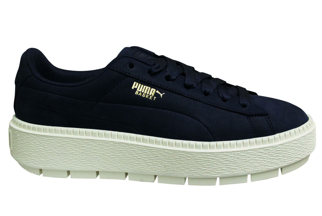 Puma Basket Womens Navy Platform Trainers