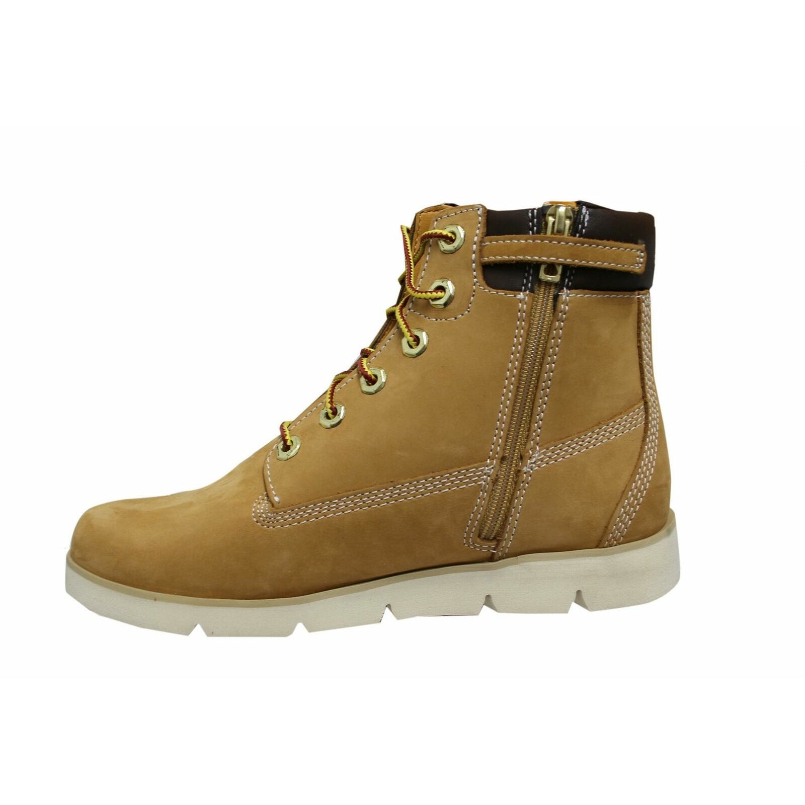 Timberland Radford 6 Inch Side Zip Wheat Leather Lace Up Juniors Boots A1RBS