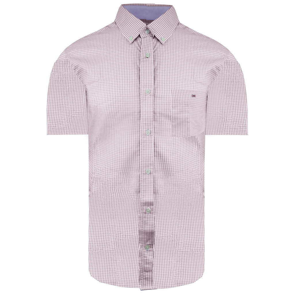 Eden Park Paris Regular Checkered Mens Pink Shirt