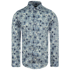 Eden Park Paris Slim Printed Mens Blue Shirt