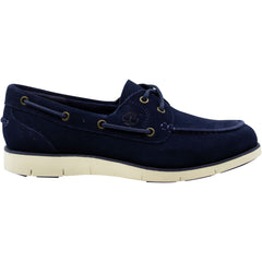 Timberland Lakeville 2 Eye Navy Leather Lace Up Womens Boat Shoes A1GCS