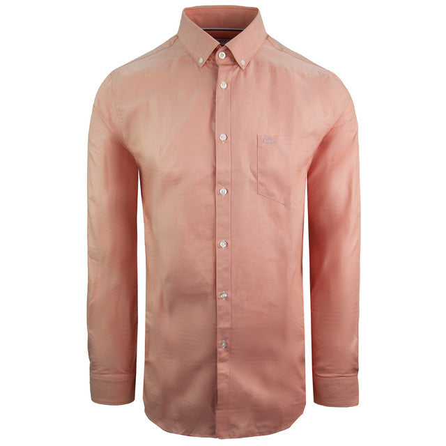 Lacoste Woven Regular Fit Mens Pink Shirt