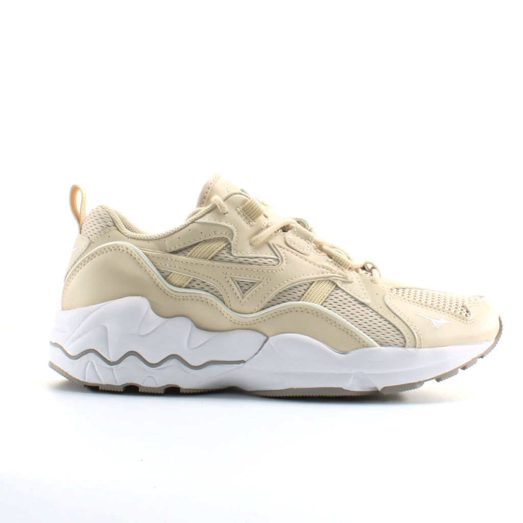 Mizuno Sport Wave Rider 1 Beige Synthetic Mens Lace Up Trainers D1GA192749