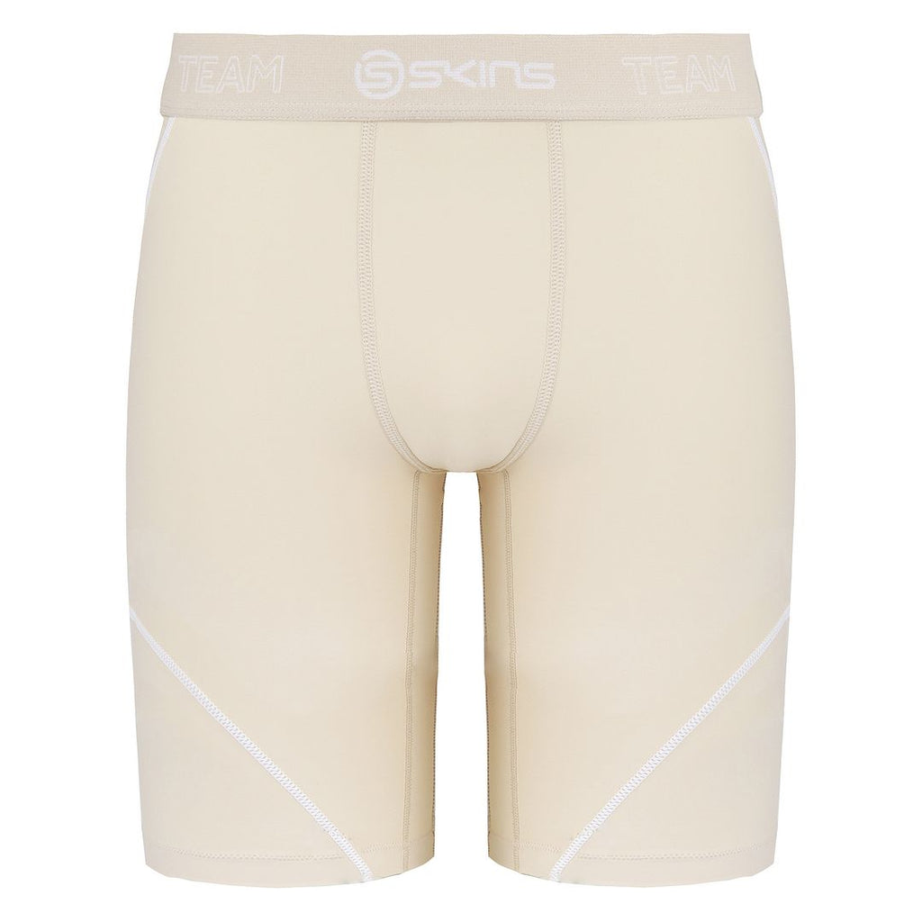 Skins DNAmic Mens Beige Neutral Compression Half Tights Shorts