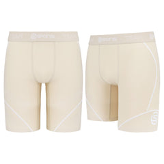 Skins DNAmic Mens Beige Neutral Compression Half Tights Shorts