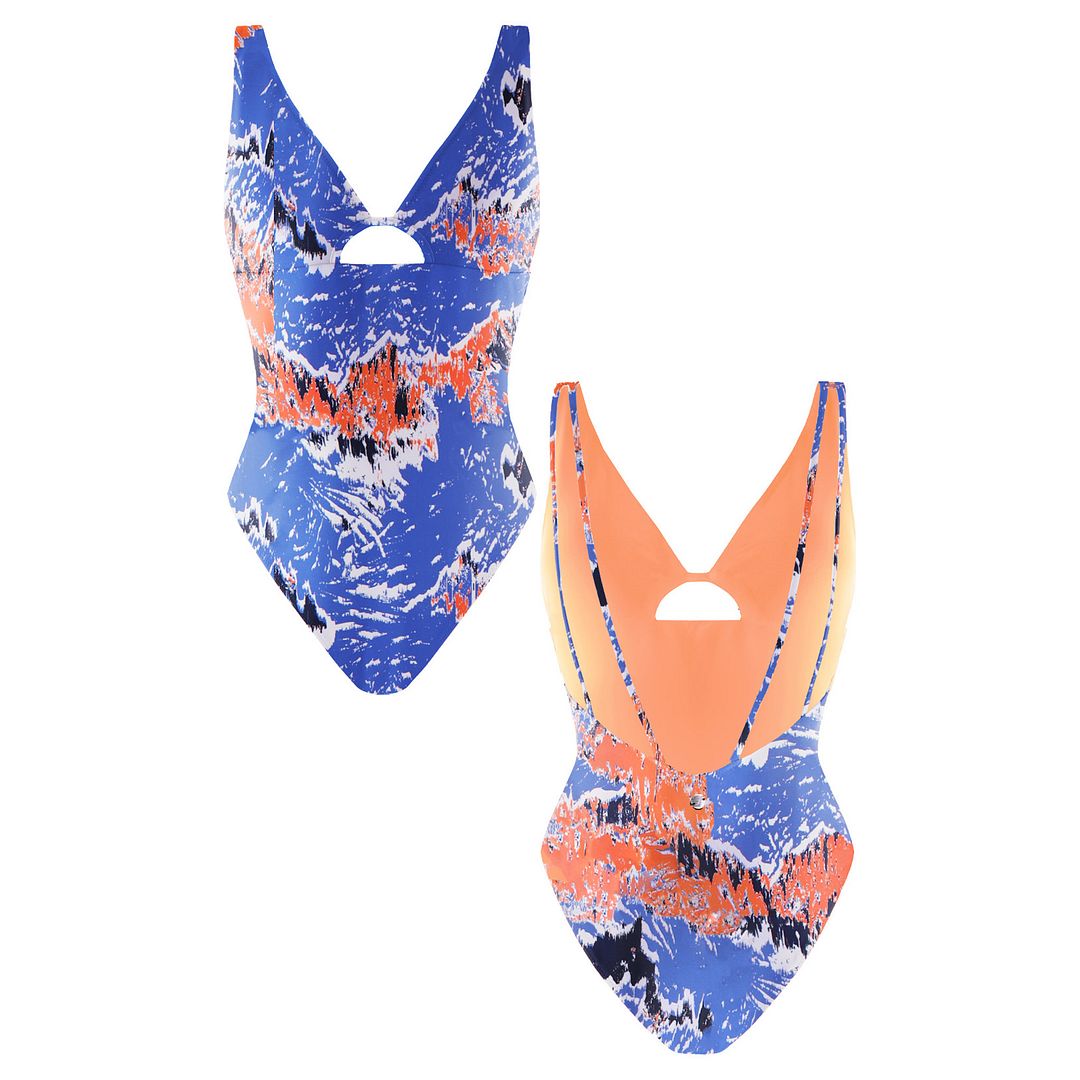 Gymshark Eco-Friendly Womens Blue/Orange Swimsuit