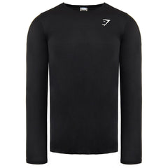 Gymshark Long Sleeve Crew Neck Mens Black Vital Top