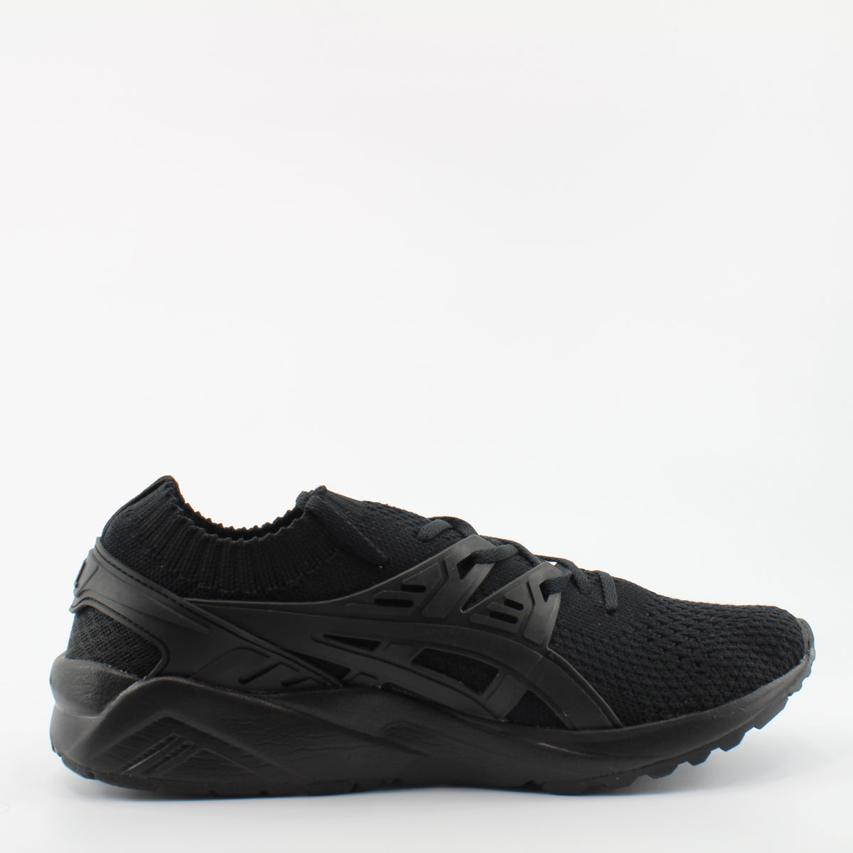 Asics Gel Kayano Knit Black Textile Lace Up Mens Trainers H705N 9090