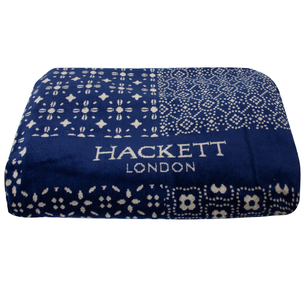 Hackett Quad Print Navy Large Towel