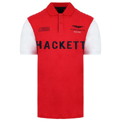 Hackett Aston Martin Racing Mens Red Polo Shirt