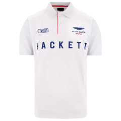 Hackett Aston Martin Racing Mens White Polo Shirt