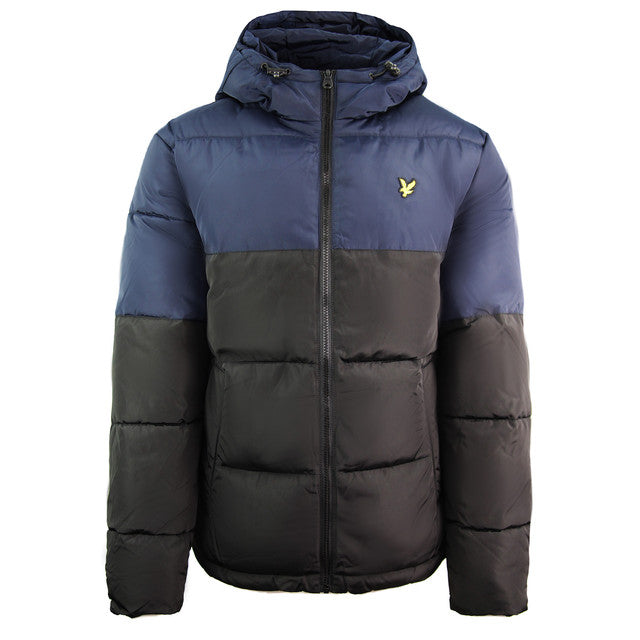 Lyle & Scott Colourblock Mens Navy/Black Puffer Jacket