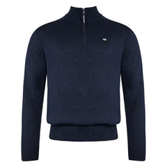 Weekend Offender Long Sleeve Natal Zip Neck Navy Mens Sweater KWAW2012 NAVY