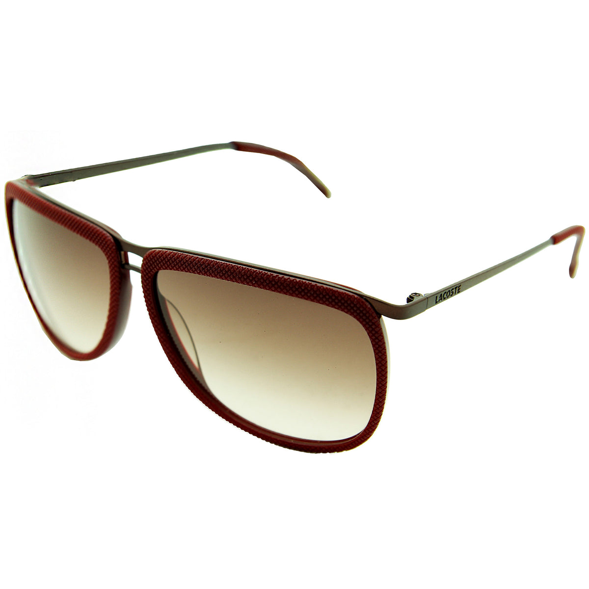 Lacoste Lightweight Metal Burgundy Aviator Sunglasses