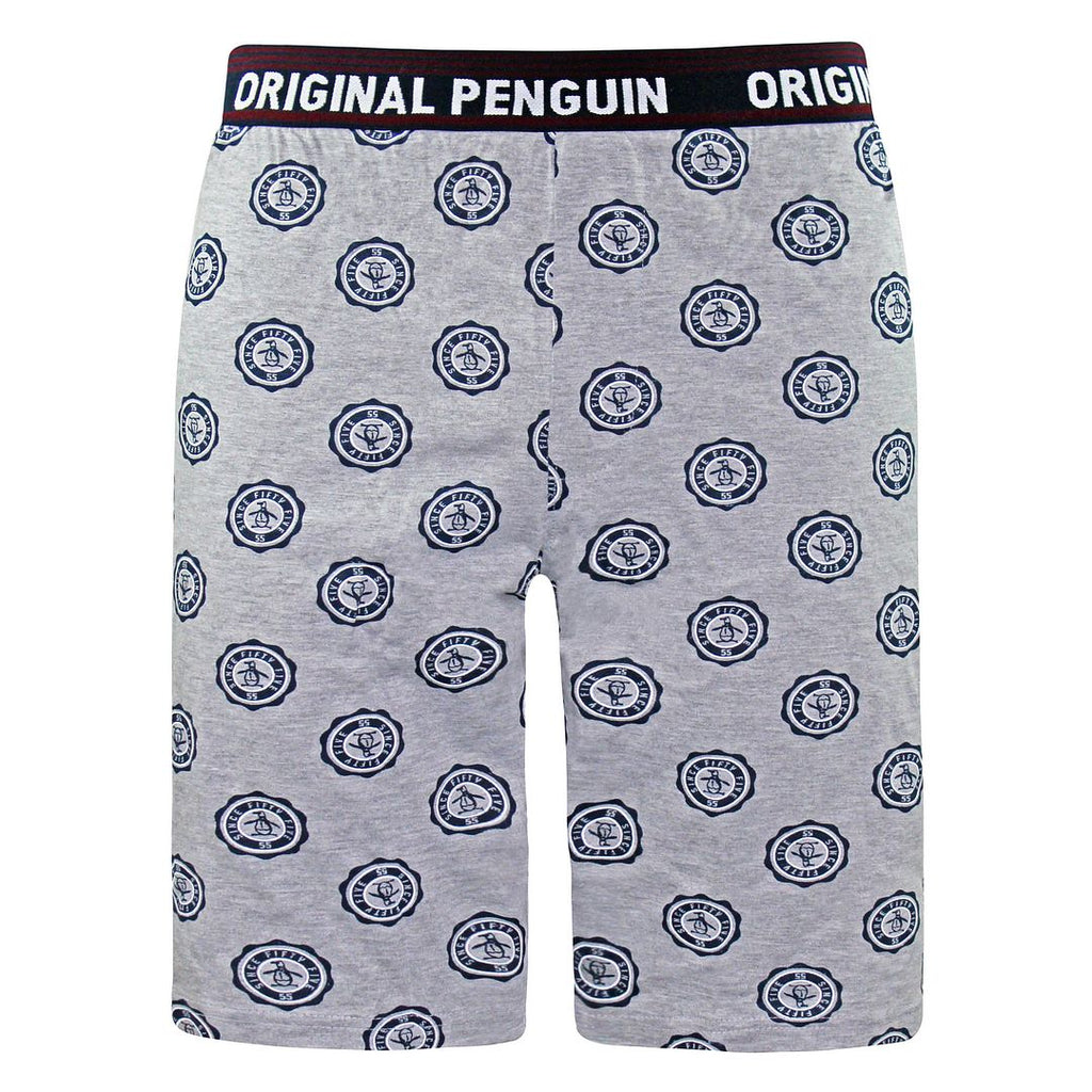 Original Penguin Stamp Print Mens Grey Lounge Shorts