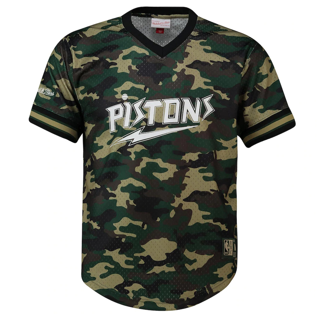 Mitchell & Ness NBA Detroit Pistons Mens Camo Mesh T-Shirt