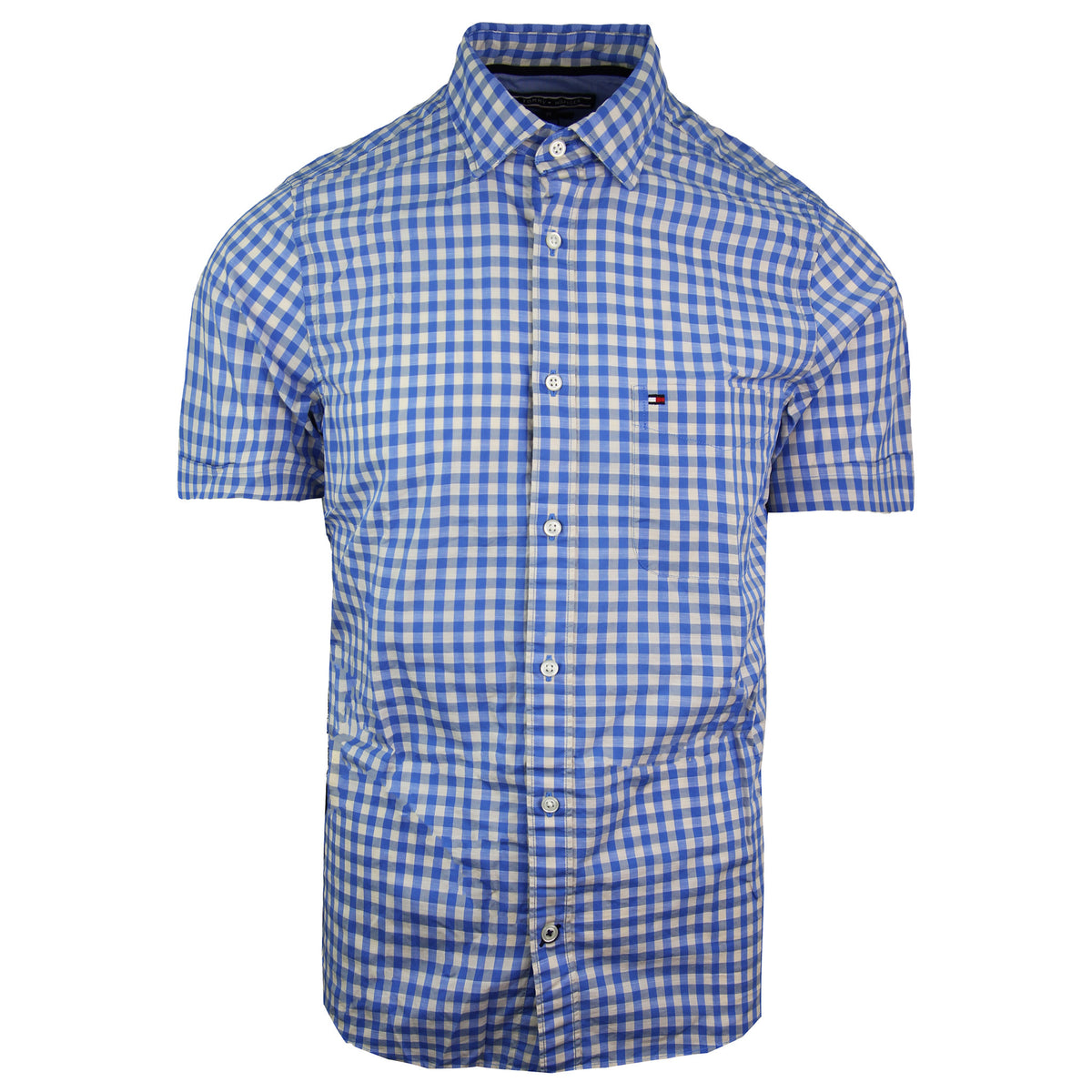 Tommy Hilfiger Gingham Shirt Mens Blue Top