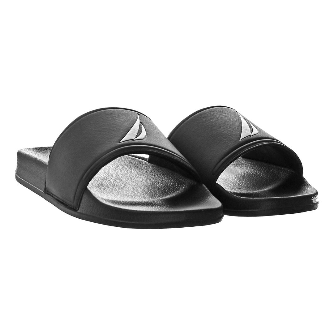 Nautica Habrour Mens Black Sliders