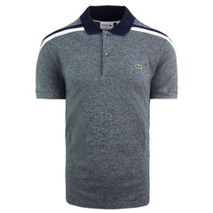 Lacoste Taping Mens Marl Blue Polo Shirt