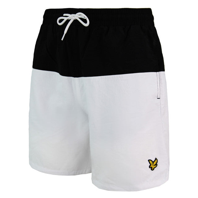 Lyle & Scott Half Split Mens Black/White Swimming Shorts