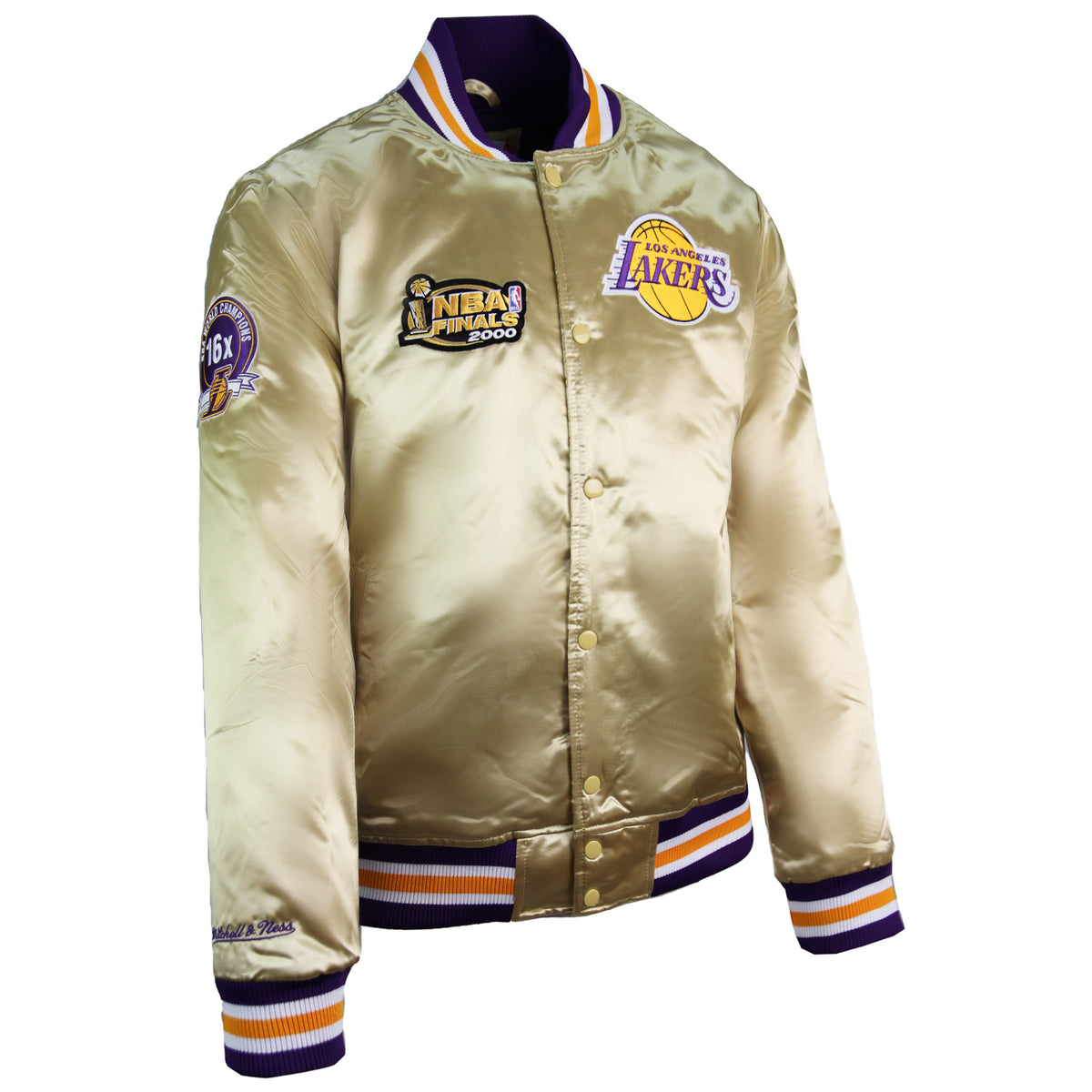 Mitchell & Ness NBA Championship Satin LA Lakers Bomber Jacket STJKMG18042 LALBEIG