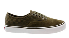 Vans Green Suede Leather Checkerboard Mens Lace Up Trainers XB3HYN