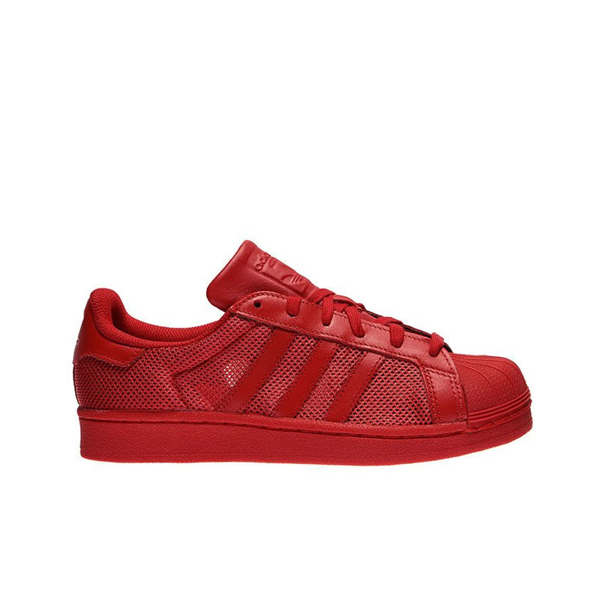 Adidas Superstar Lace Up Red Synthetic Mens Trainers B42621