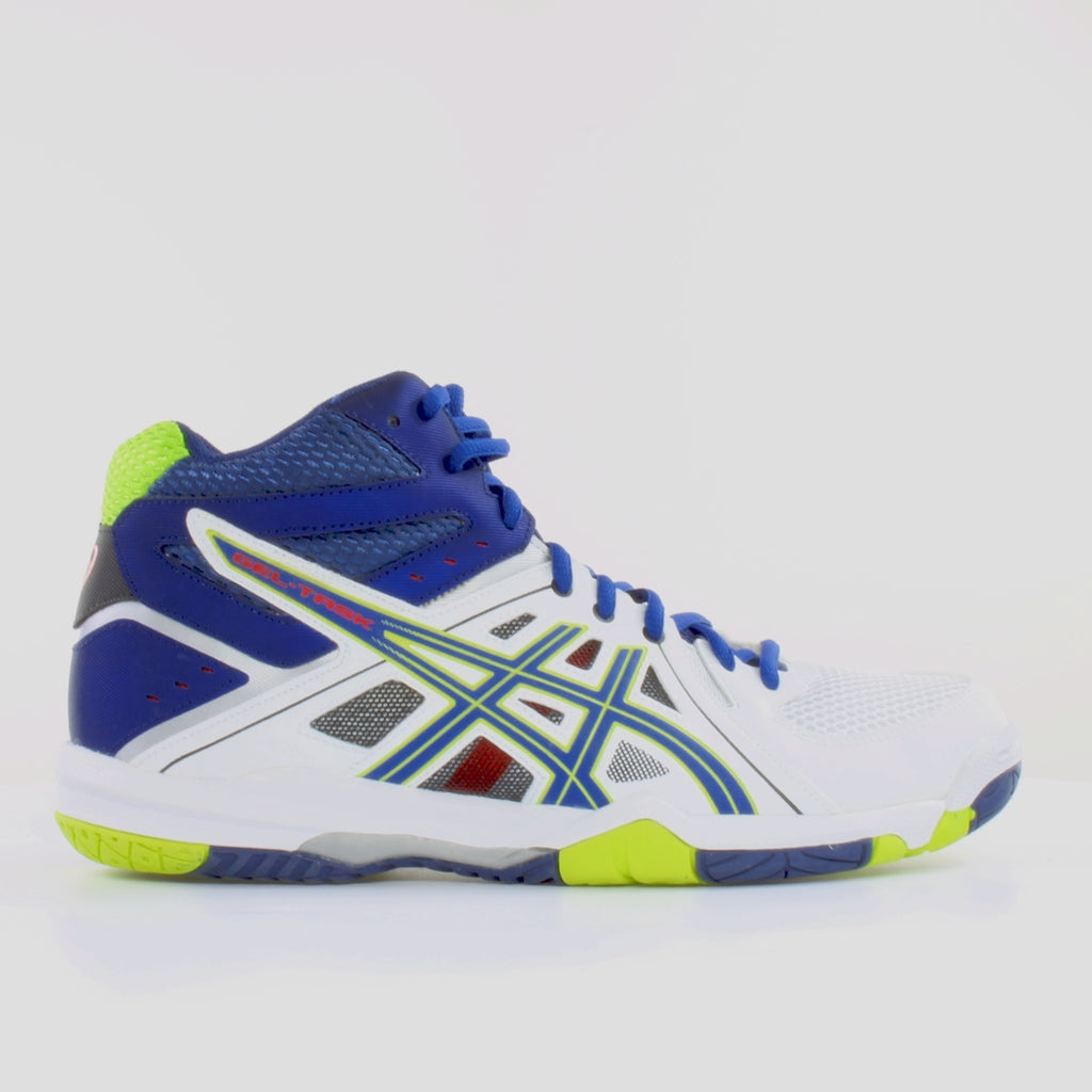 Asics Gel-Task White Blue Synthetic Mens Lace Up Trainers B506Y 0142