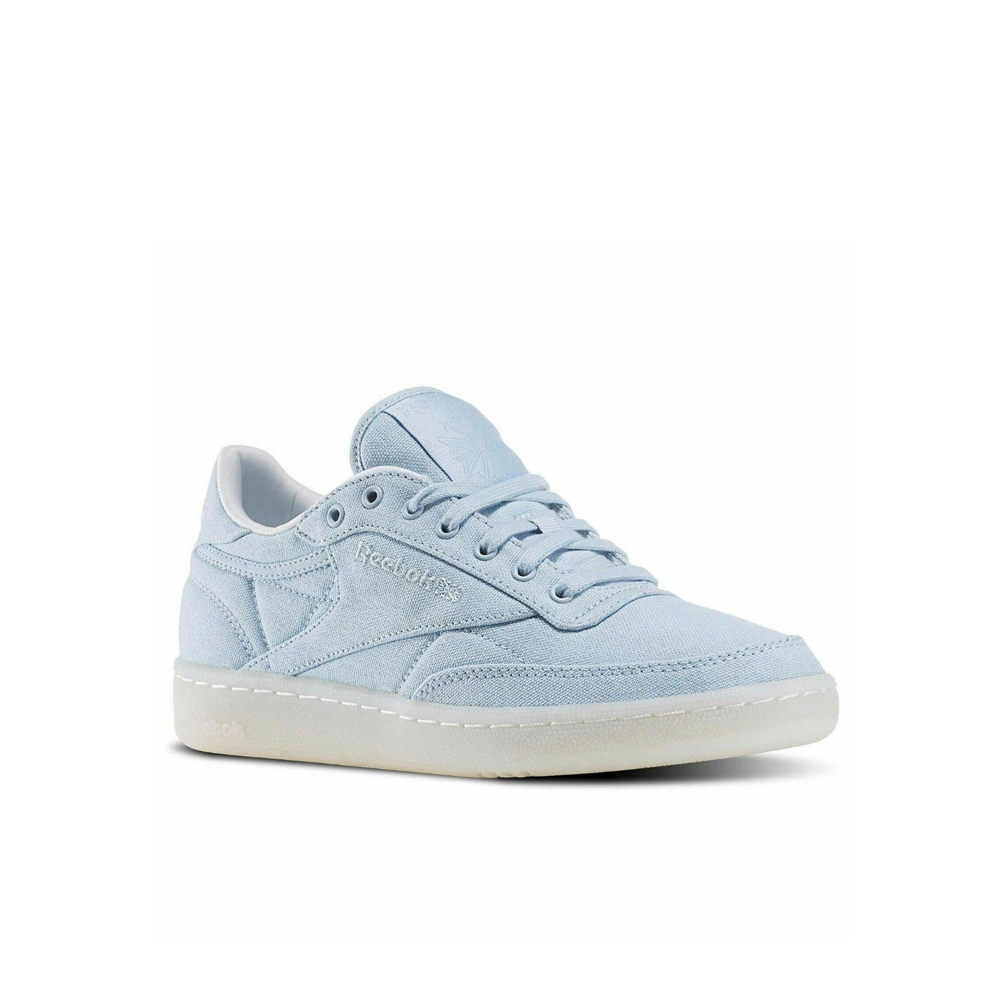 Reebok Club C 85 Lace-Up Blue Canvas Womens Trainers BD2841