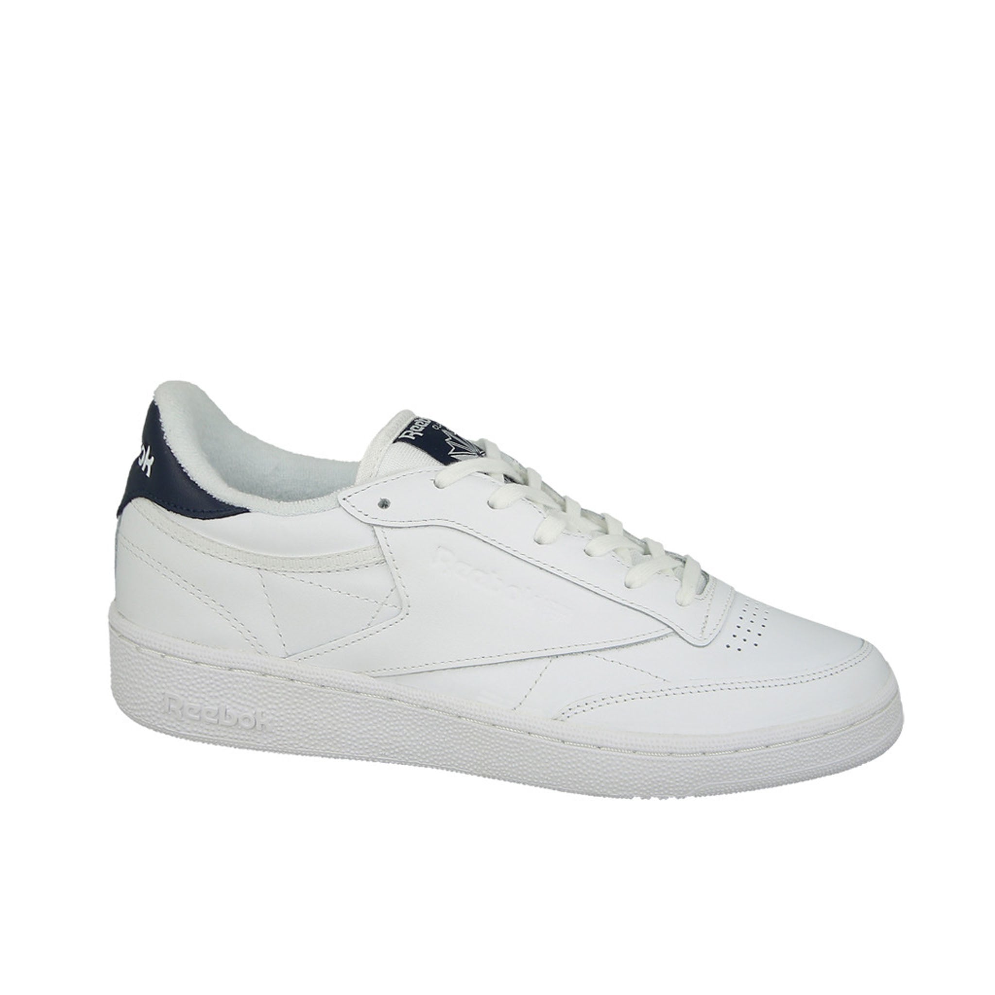 Reebok Club C85 EL Lace-Up White Smooth Leather Mens Trainers BD5688