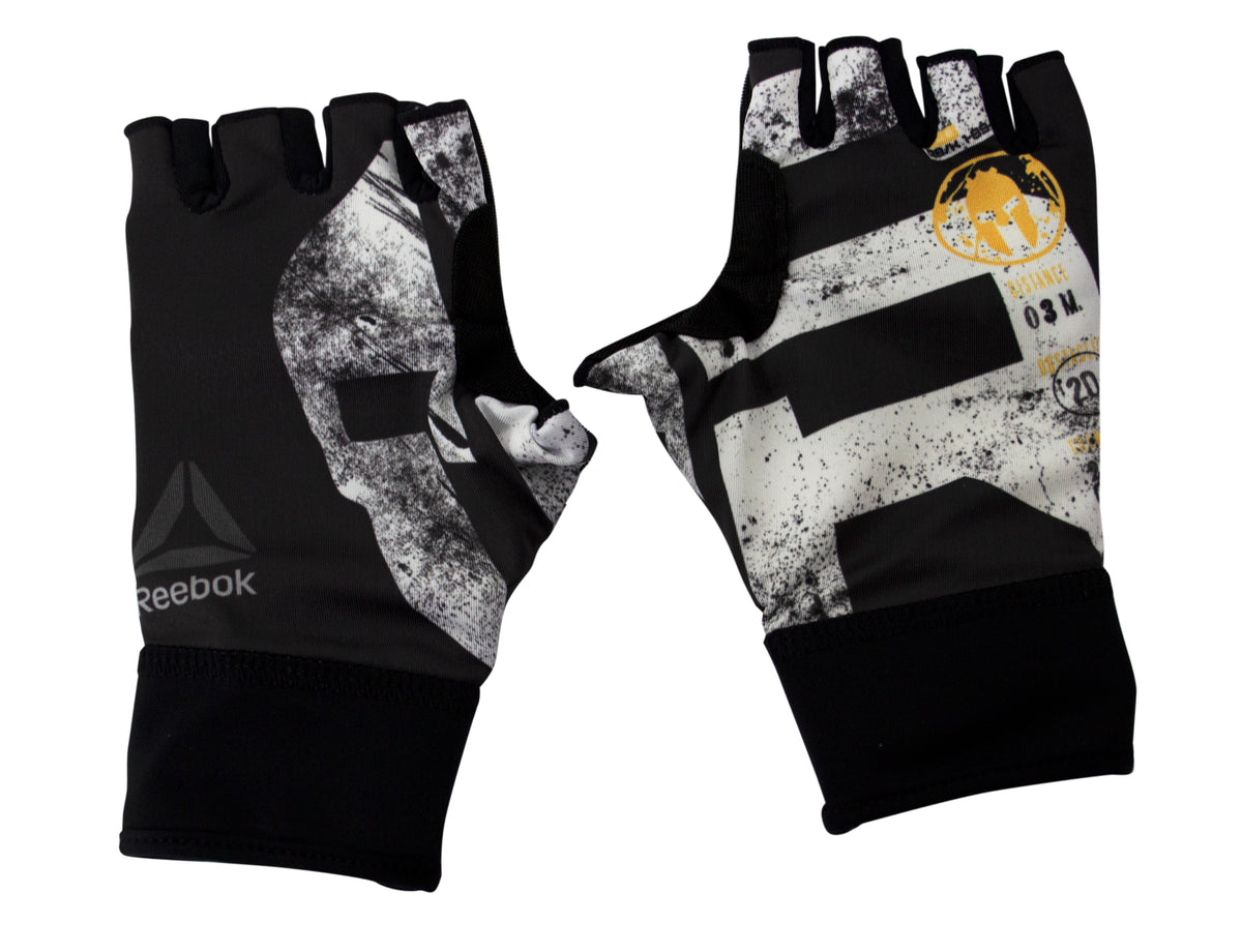 Reebok Spartan Race Fingerless Running Unisex Black Gym Gloves