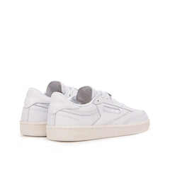 Reebok Club C85 Hardware Lace-Up White Smooth Leather Womens Trainers BS9595