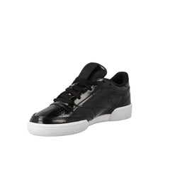 Reebok Club C85 Patent Lace-Up Black Smooth Leather Womens Trainers BS9777