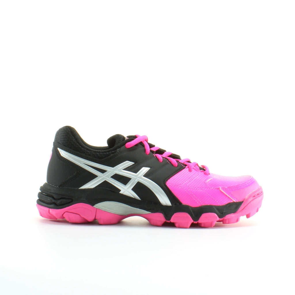 Asics Gel-Blackheath 6 GS Pink Black Leather Kids Lace Up Trainers C649Y 2093