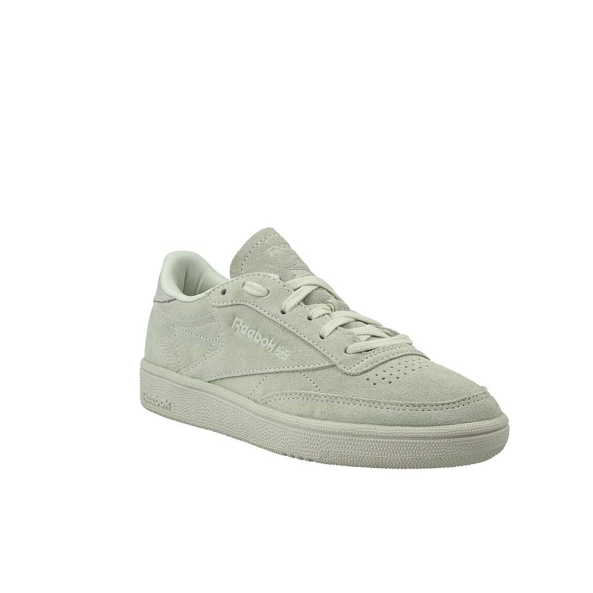 Reebok Club C85 NBK Lace-Up Green Suede Leather Womens Trainers CM9054