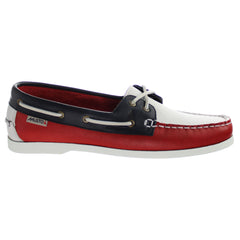 Musto Harbour Mens White/Red Boat Shoes