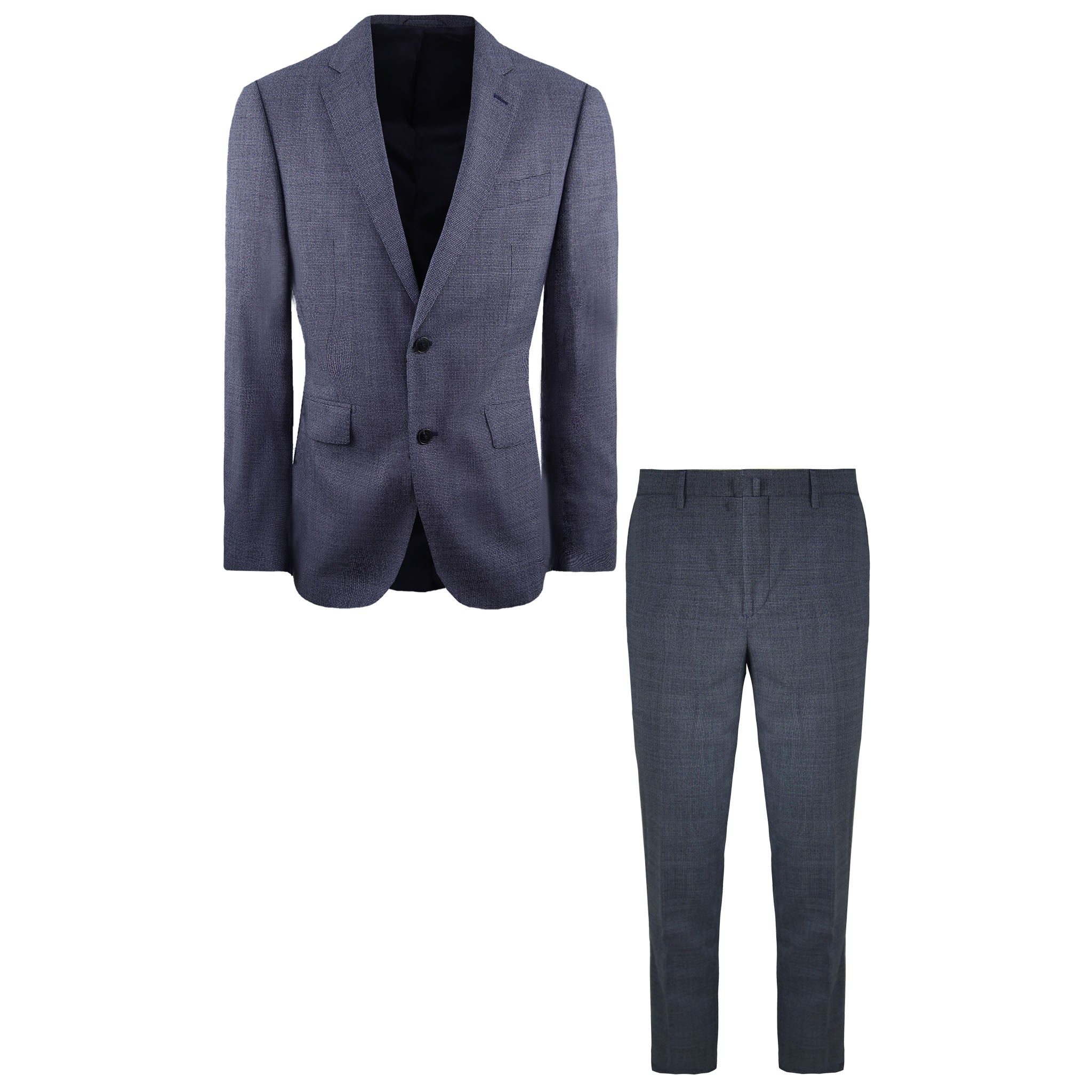 Hackett London Mouline Ptooth Mens Blue Suit