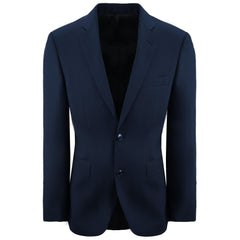 Hackett London Plain Flannel Mens Blue Suit