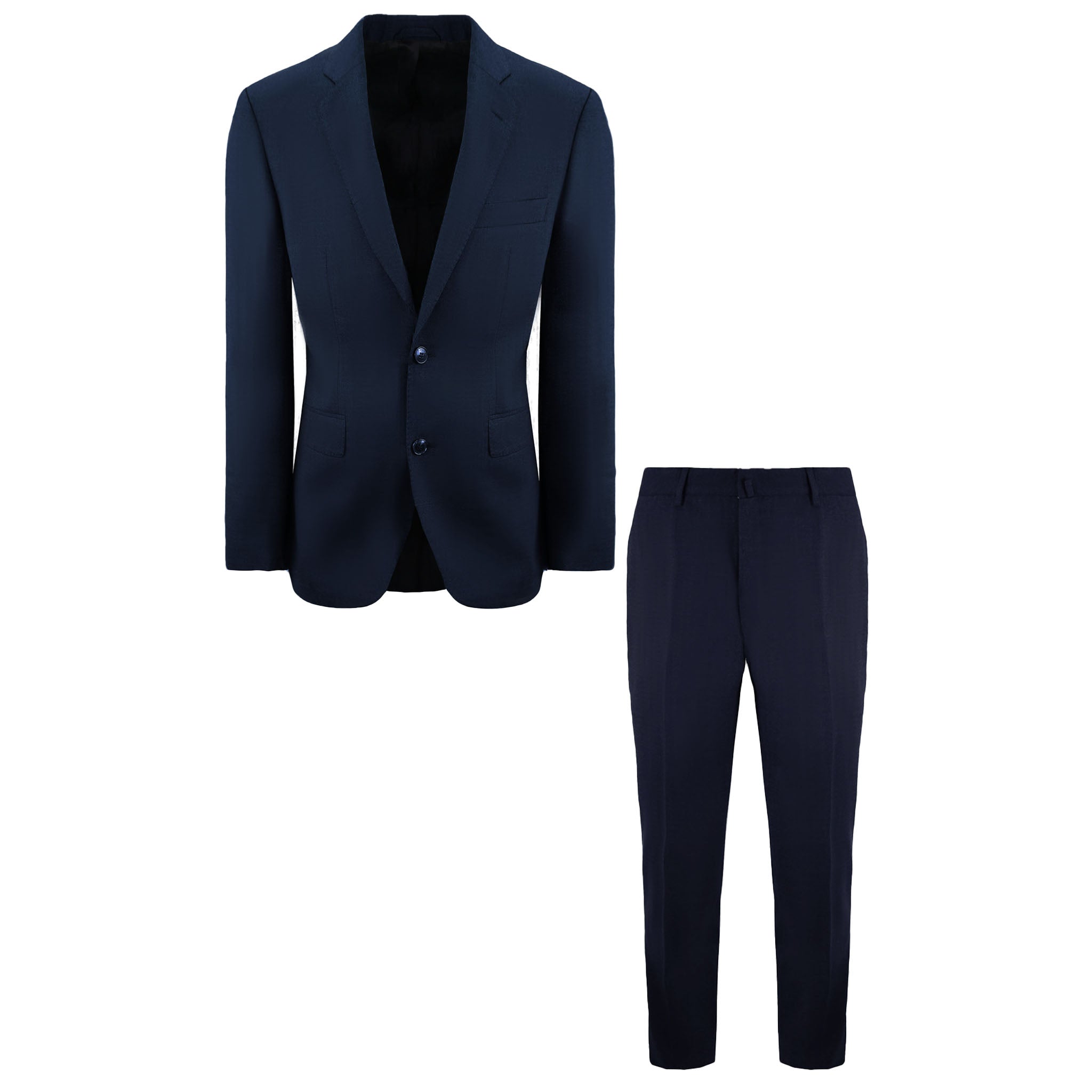 Hackett London Plain Flannel Mens Blue Suit