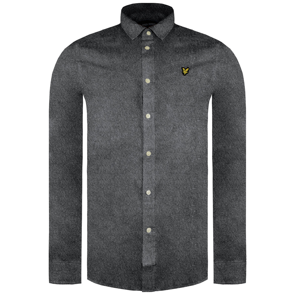 Lyle & Scott Multi Yarn Brushed Mens Grey Shirt