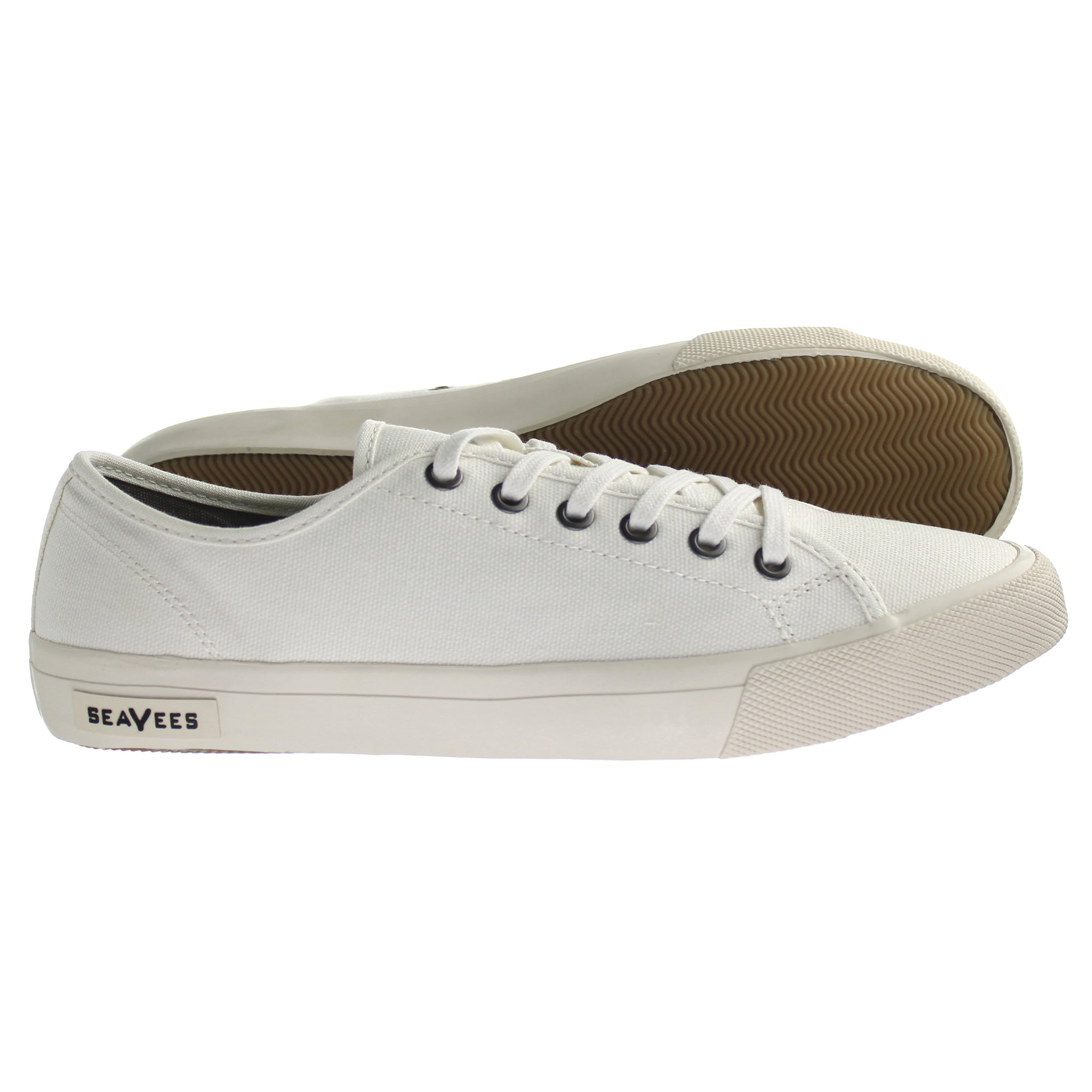 Seavees Monterey Sneaker Standard White Cotton Canvas  Off White Mens Trainers