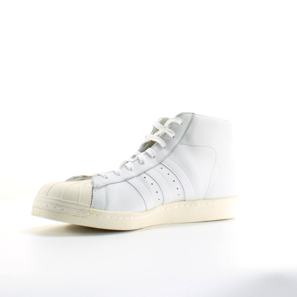 Adidas Pro Model Vintage DLX White Leather Mens Hi Lace Up Trainers S75031