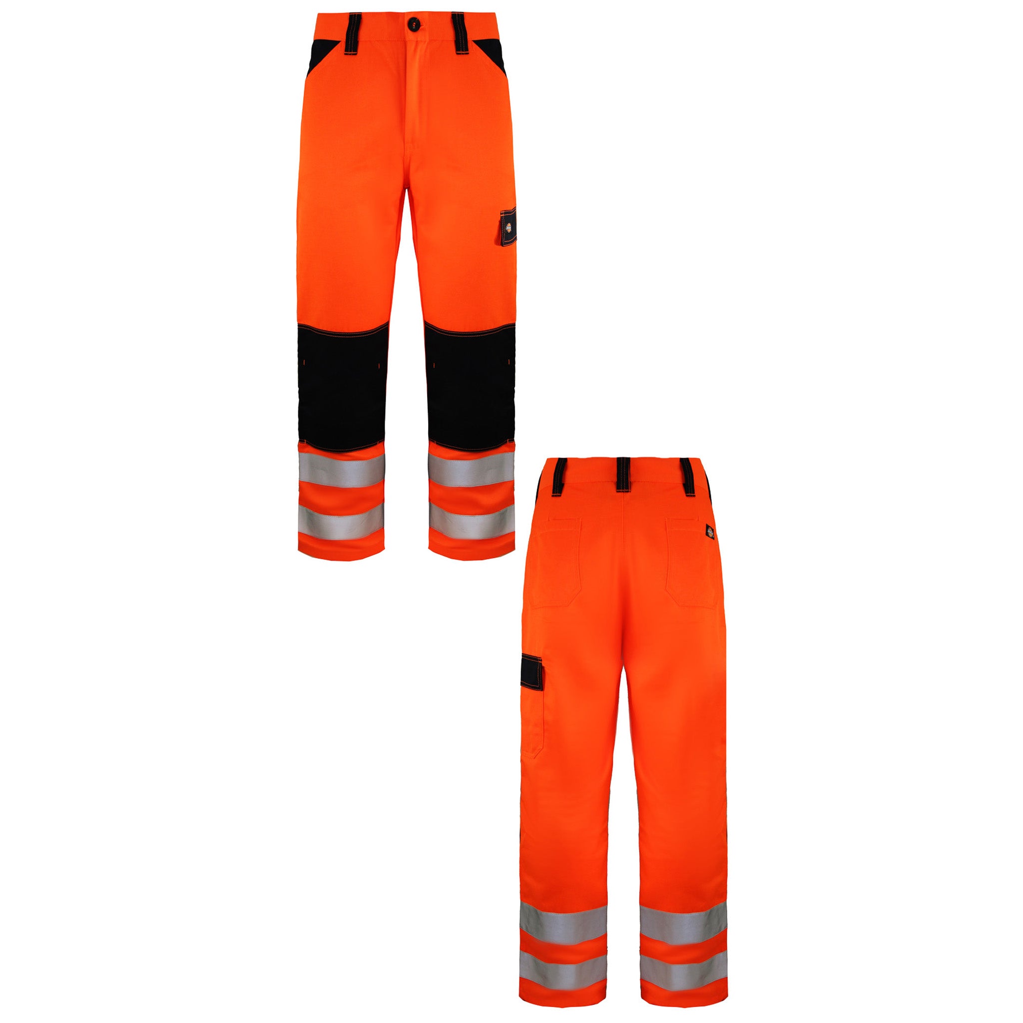 Dickies Everyday Work Wear Hi-Vis Trousers Orange Navy Mens Bottoms SA24 7T ORANGE/NAVY