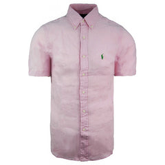 Ralph Lauren Slim Fit Shirt Short Sleeve Pink Mens Top SLSSBDPPCSPT SHORTSLEEVE