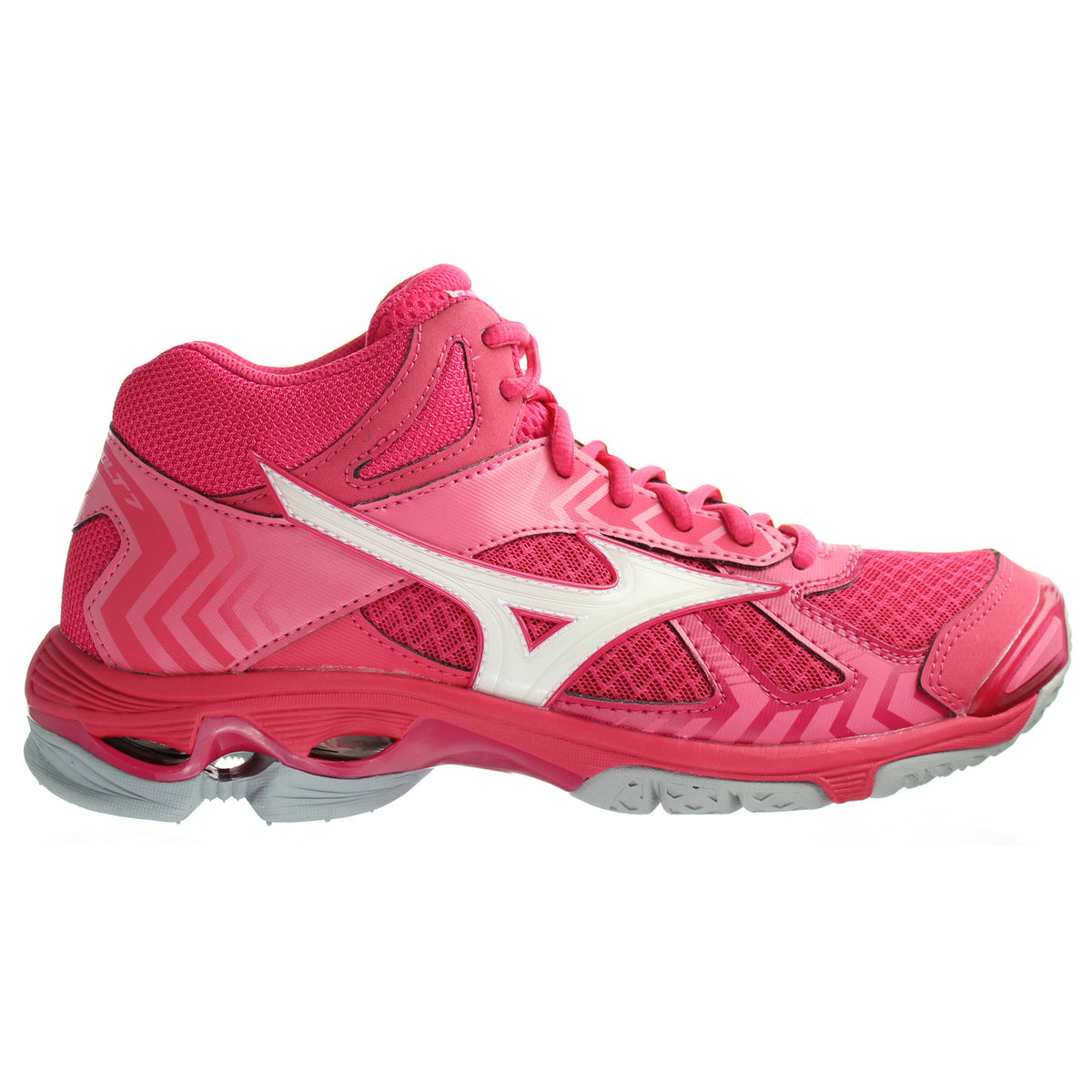 Mizuno Indoor Wave Bolt 7 Mid Womens Pink Volleyball Shoes