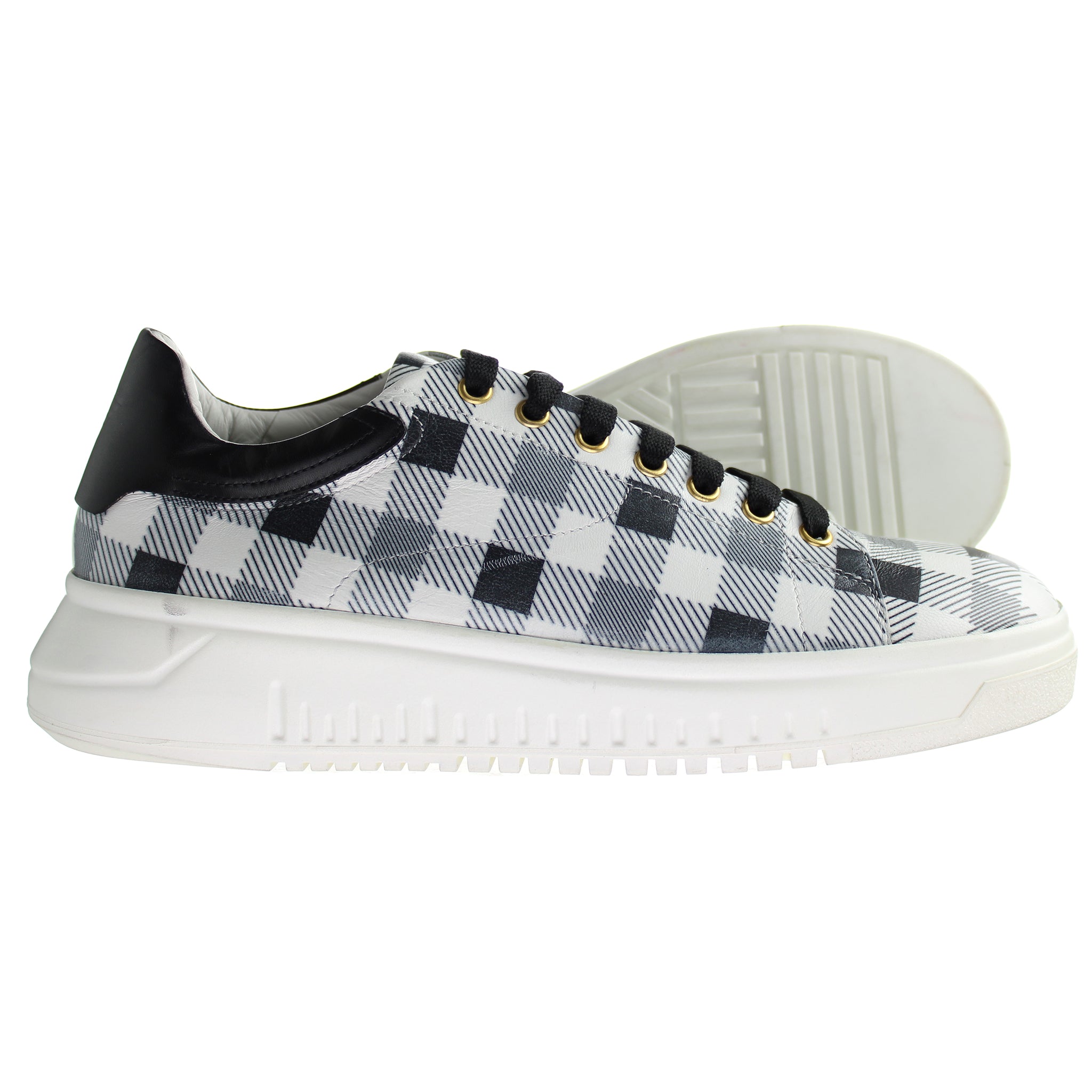 Emporio Armani Checkered Mens Black/White Trainers